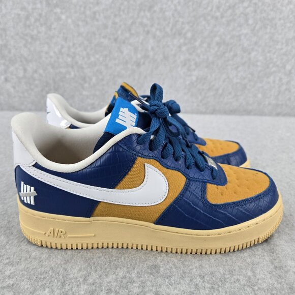 Undefeated x Nike Air Force 1 Mens 6.5 Womens 8 Low Dunk AF1 Blue Gold Sneakers
